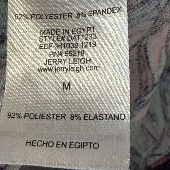 Kira Lifestyle Athletic Cropped Long Sleeve Tropical Print Active Top Size M - Picture 10 of 15